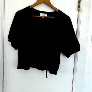 Madewell cropped wrap terry cloth blouse